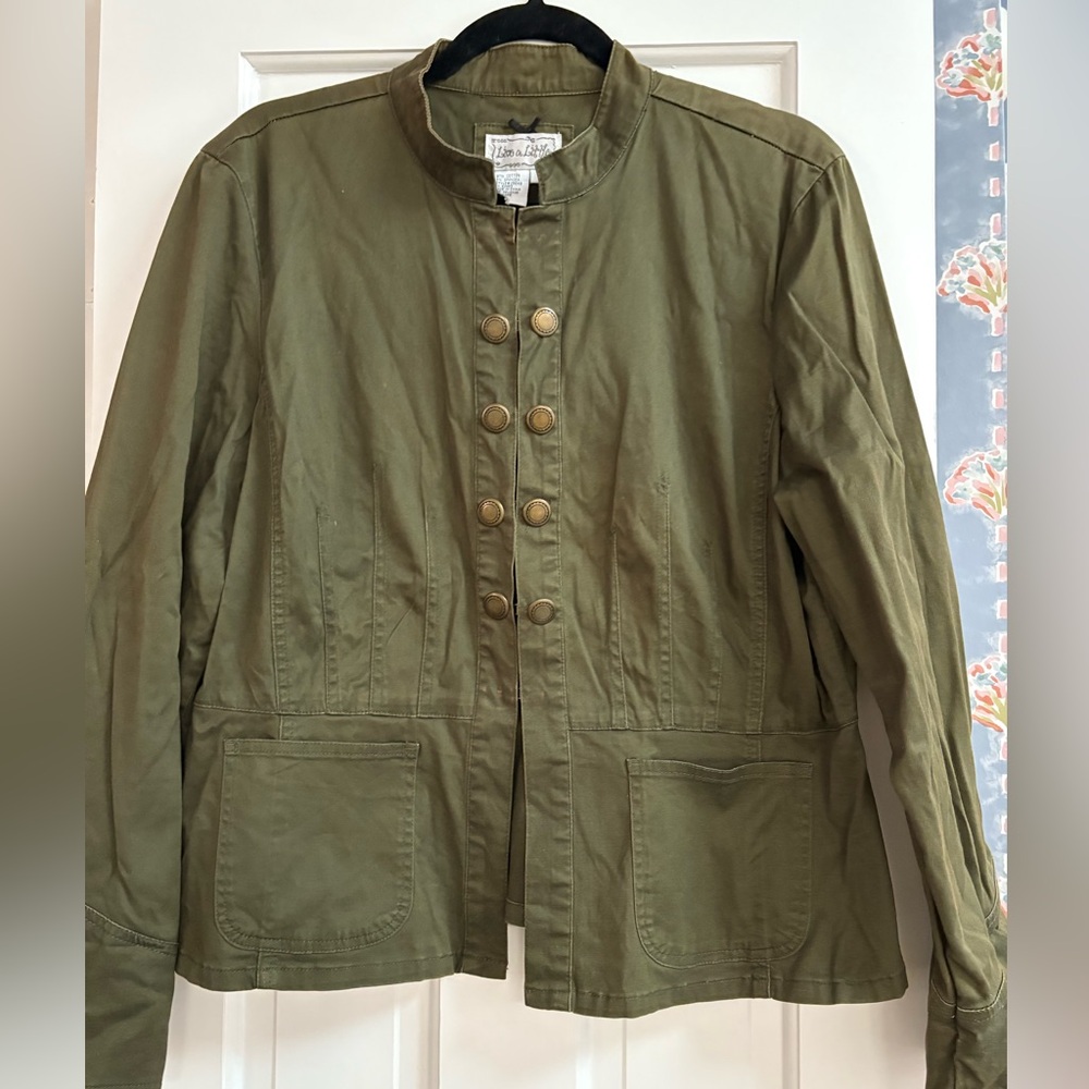 Live A Little Khaki Utility Jacket size L